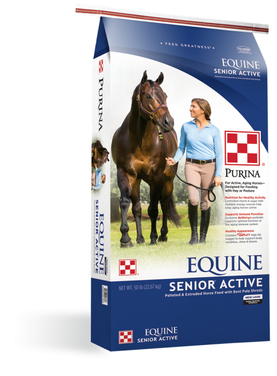 purina equine senior active horse feed