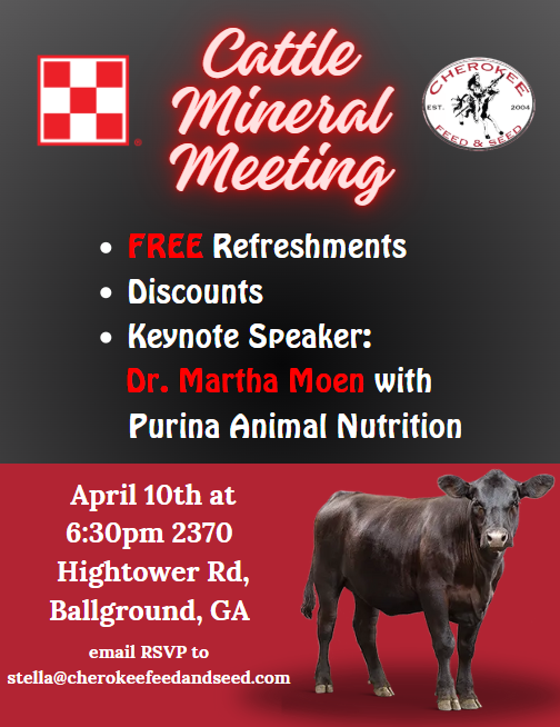 Cattle Mineral Meeting event details on a flyer